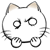 cute white kitten head emoticon 01