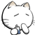 cute white kitten head emoticon 03