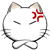 cute white kitten head emoticon 04