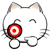 cute white kitten head emoticon 07