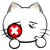 cute white kitten head emoticon 12