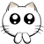 cute white kitten head emoticon 13