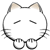 cute white kitten head emoticon 14