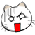 cute white kitten head emoticon 15